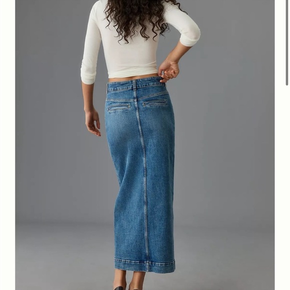 Pilcro Denim Buttondown Pencil Skirt Size 8 - Picture 3 of 11